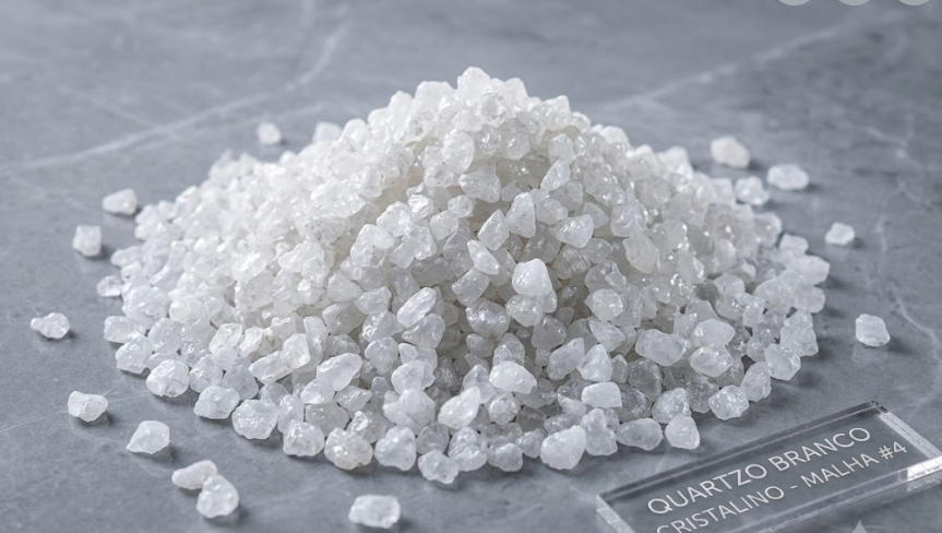 Quartzo branco malha 4 saco 1kg