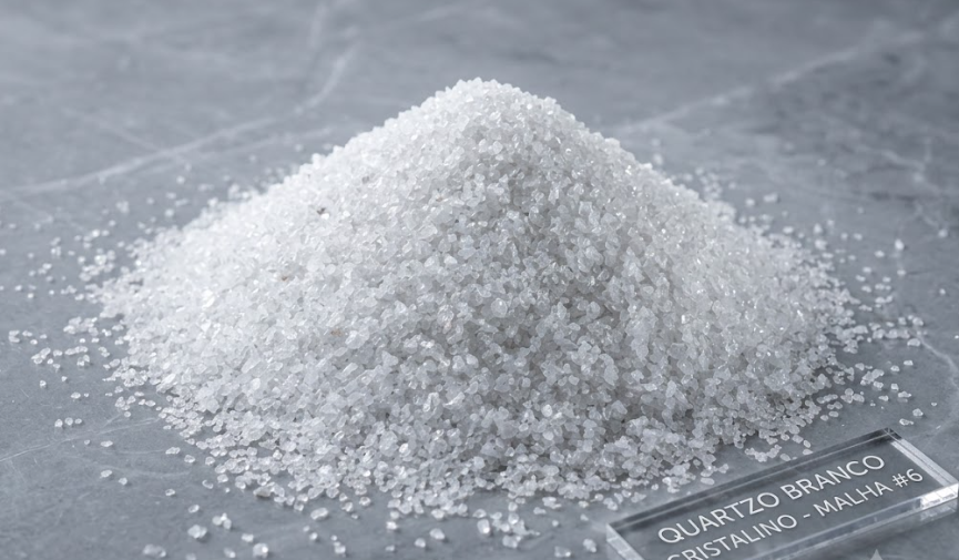 Quartzo branco malha 6 saco 1kg